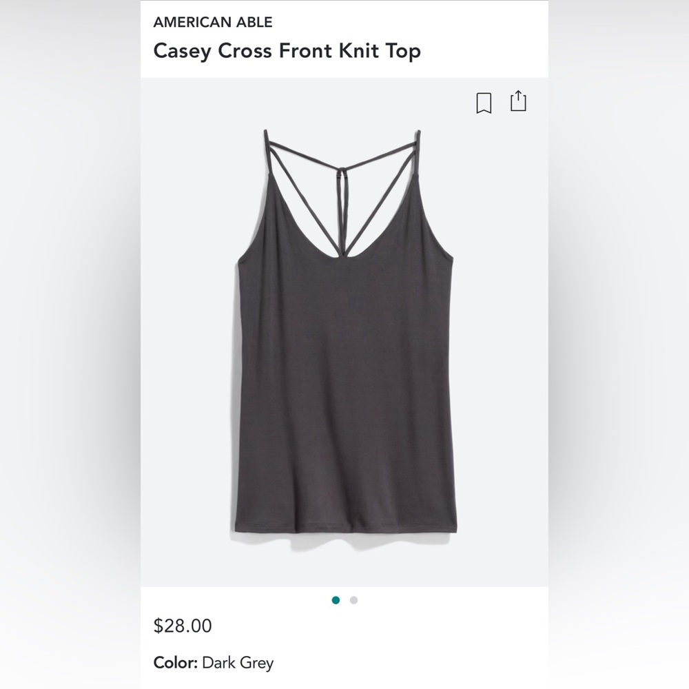 American Abel Casey Cross Front Knit top, size L dark grey. Stitch Fix